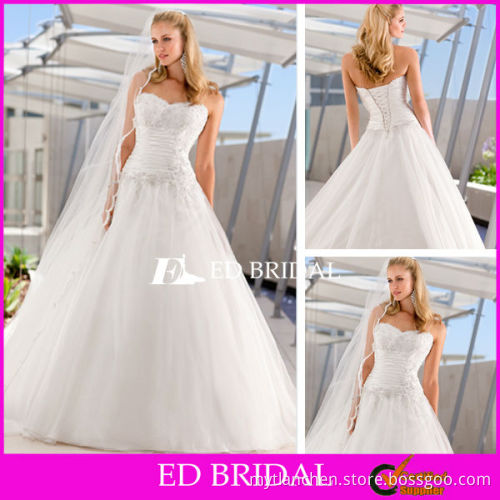 Victorian Ball Gown Wedding Dresses Casual Outdoor Sweetheart Appliqued White Organza Bridal Gowns